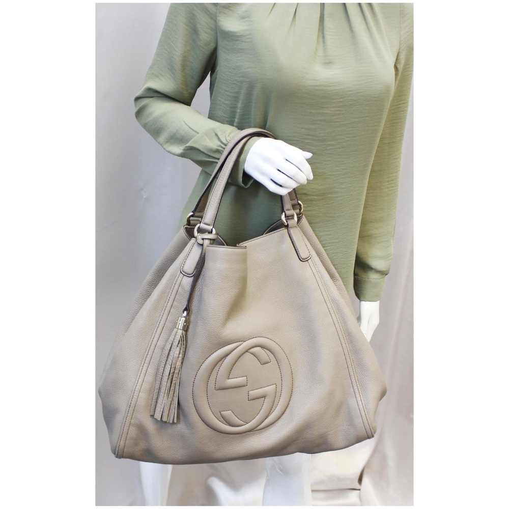 Gucci Taupe Leather Shoulder Bag